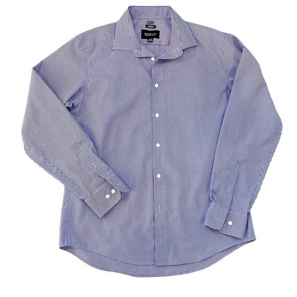 Awearness Kenneth Cole Men's Shirt 16 1/2 34/35 Purple Button Down Long Sleeve - Picture 1 of 9